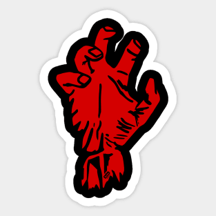 Creepy red hand Sticker